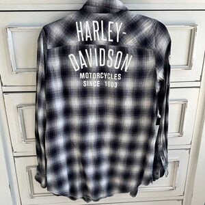 Harley-Davidson women’s Black and White Plaid Shirt